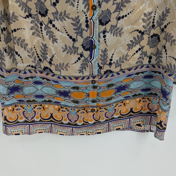 Maeve Sidney Button Back Silk Patterned Top Blouse - Picture 7 of 9